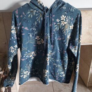 Maurices cropped floral hoodie